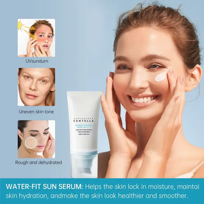 Crème solaire SPF50+ Centella – Protection UV forte à base d'eau avec soin hydratant