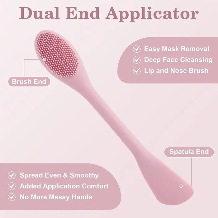 1PC Brosse nettoyante pour le visage en silicone à double tête