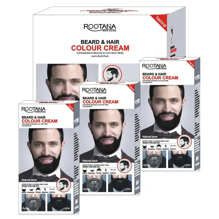 Crème de teinture pour barbe noire et brune