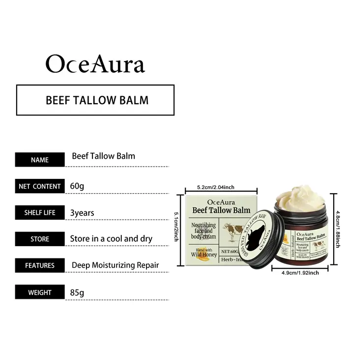 Bœuf Tallow corps hydratant estompe les ridules réparer la peau améliore le rajeunissement