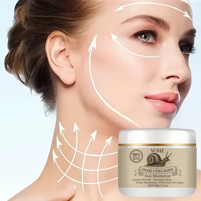 Crème à la sécrétion d'escargot et au collagène - 60g - Hydratation 24h - Lissage instantané - Contient 96% de mucine