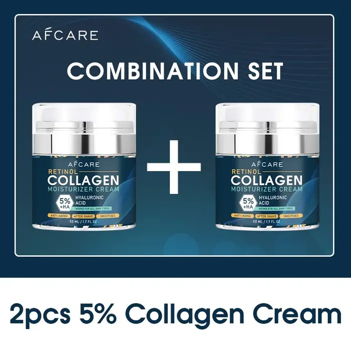 Crème pour le visage au collagène à 8% avec acide hyaluronique de haute qualité, anti-rides, rétinol