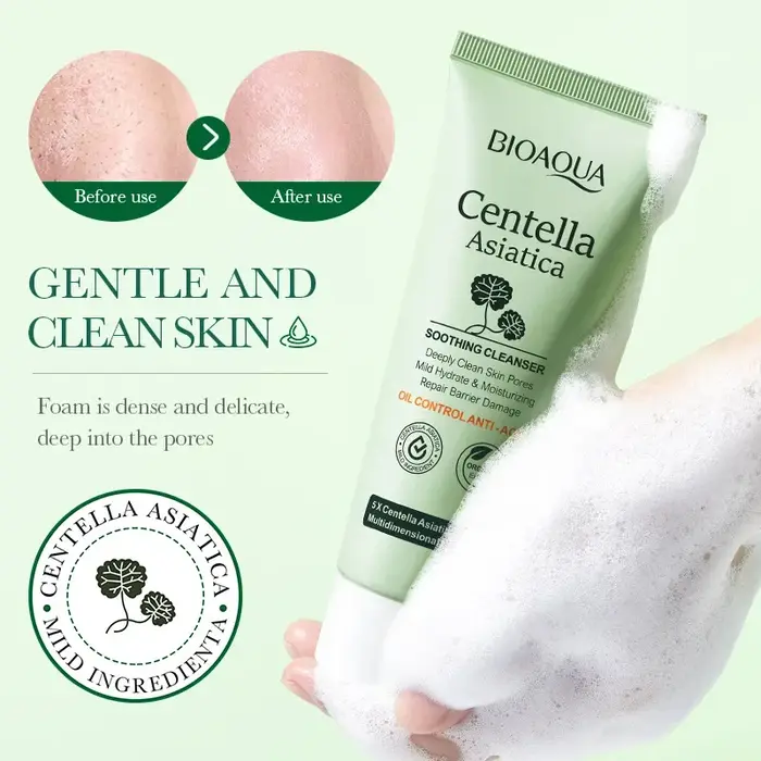 BIOAQUA Centella Asiatica nettoyant pour le visage hydratant contrôle de l'huile nettoyage