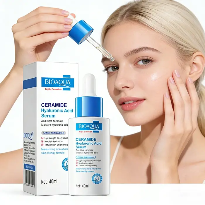 Sérum à l'acide hyaluronique et aux céramides BIOAQUA pour le visage, hydratant, anti-rides, anti-âg
