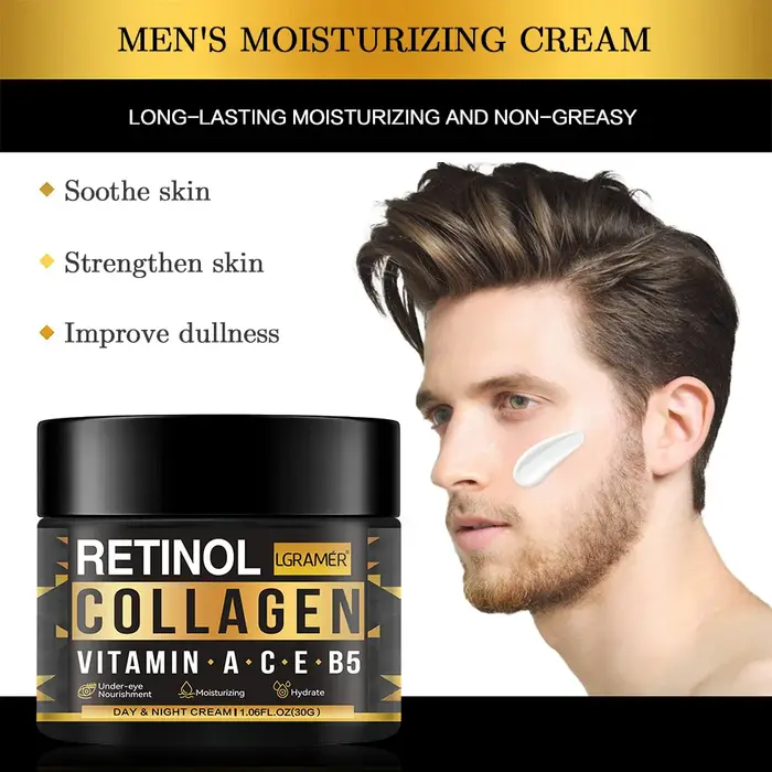Crème pour le visage au collagène rétinol pour hommes