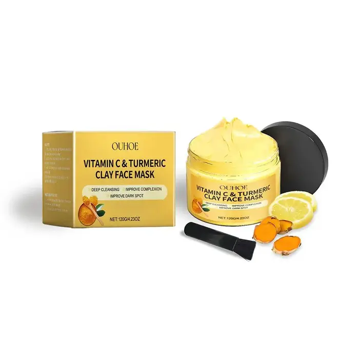 Masque à l'argile au curcuma et à la vitamine C pour peaux ternes et sujettes aux imperfections