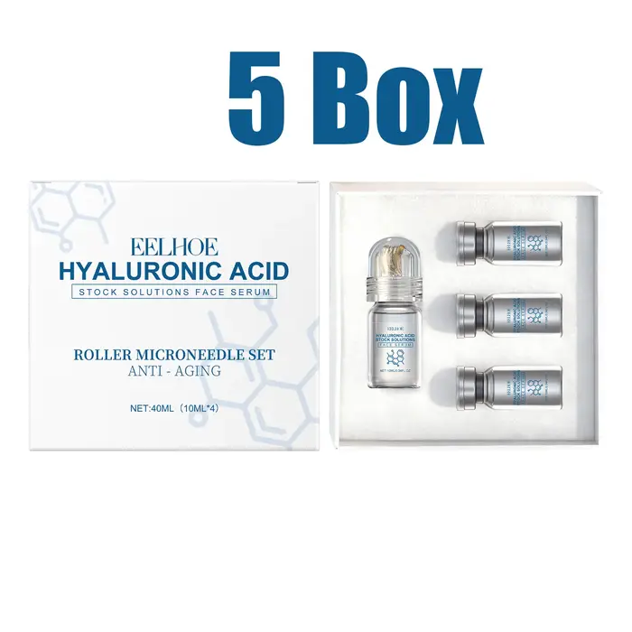 Sérum Visage à l'Acide Hyaluronique avec Rouleau Microneedle – Hydratant
