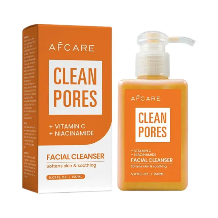 Nettoyant à la vitamine C, formule moussante éclaircissante, nettoyage en profondeur, éclaircit, dis