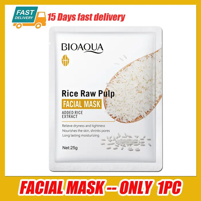 1/5/10/20 pièces Masques faciaux hydratants et raffermissants à la pulpe de riz, masque en feuille a