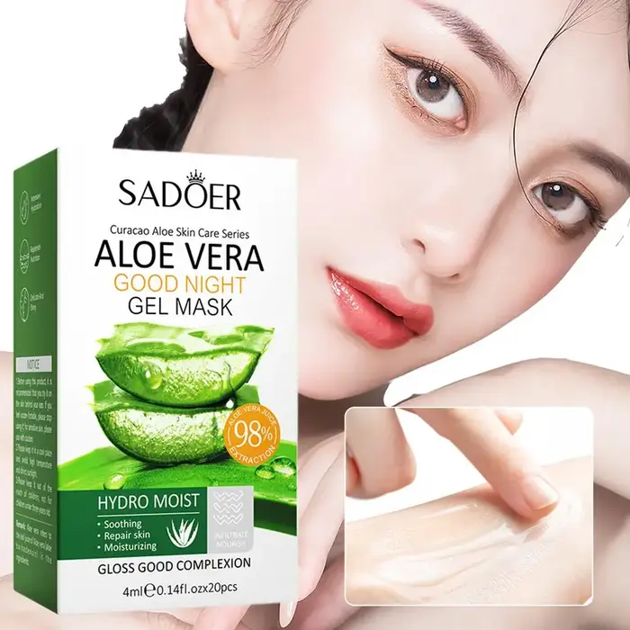 Masque facial hydratant à l'aloe vera pour le sommeil