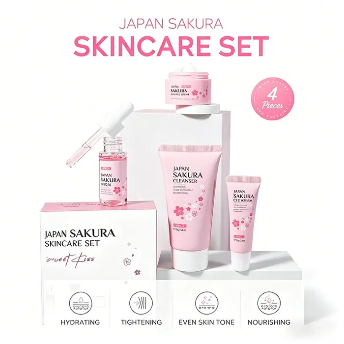 Coffrets de soins pour la peau Laikou Sakura avec nettoyant