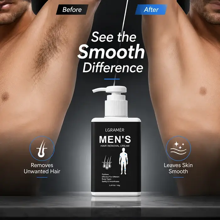 Crème dépilatoire, inhibiteur efficace de la repousse des poils, pour le visage et les aisselles, épilation indolore, soin professionnel pour une peau lisse, pour hommes