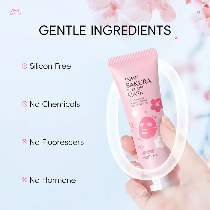 1/2count Japon Sakura masque détachable 50g résidus cosmétiques de nettoyage en profondeur