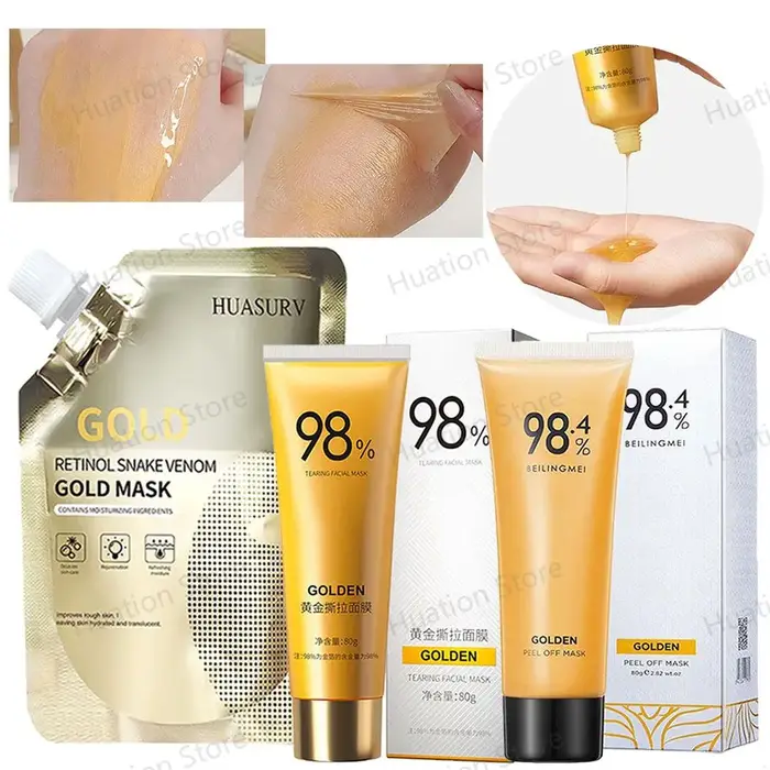 Masque Facial décollable doré