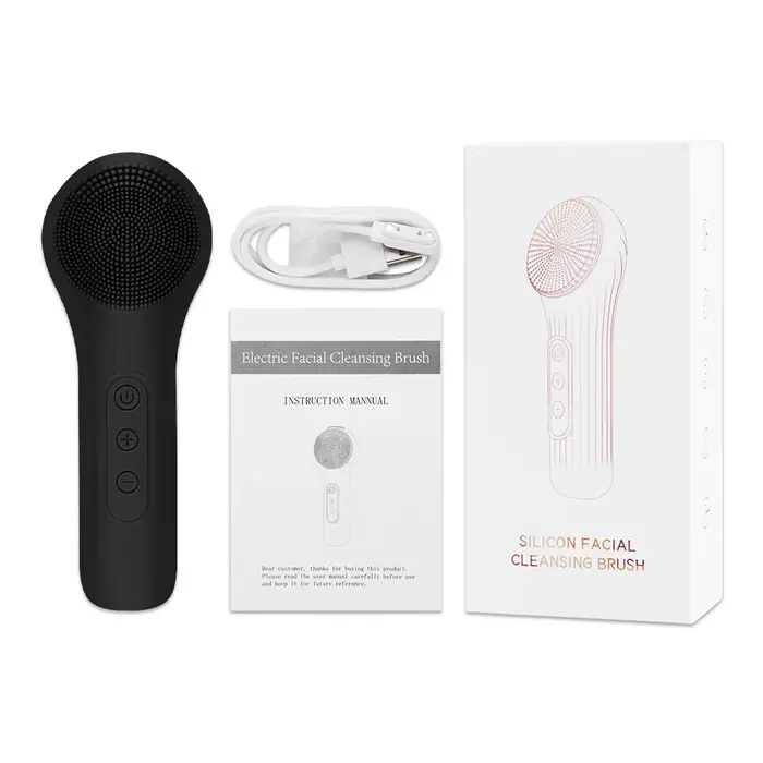 Nettoyeur de brosse faciale en Silicone sonique, rouleau de Vibration, Massage des pores, épurateur 