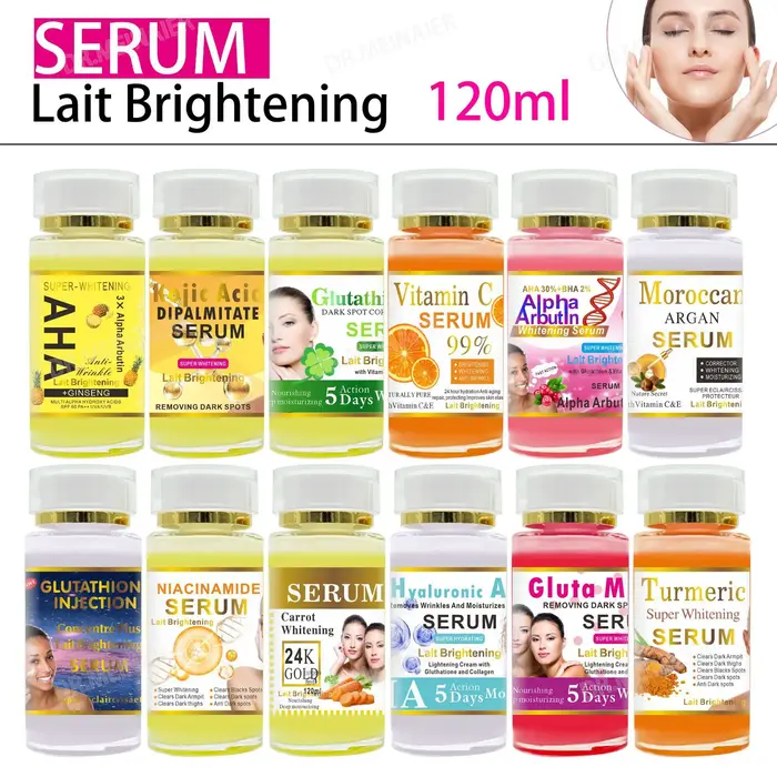 Sérum au glutathion 120 ml pour le visage et les yeux pour éclaircir la peau