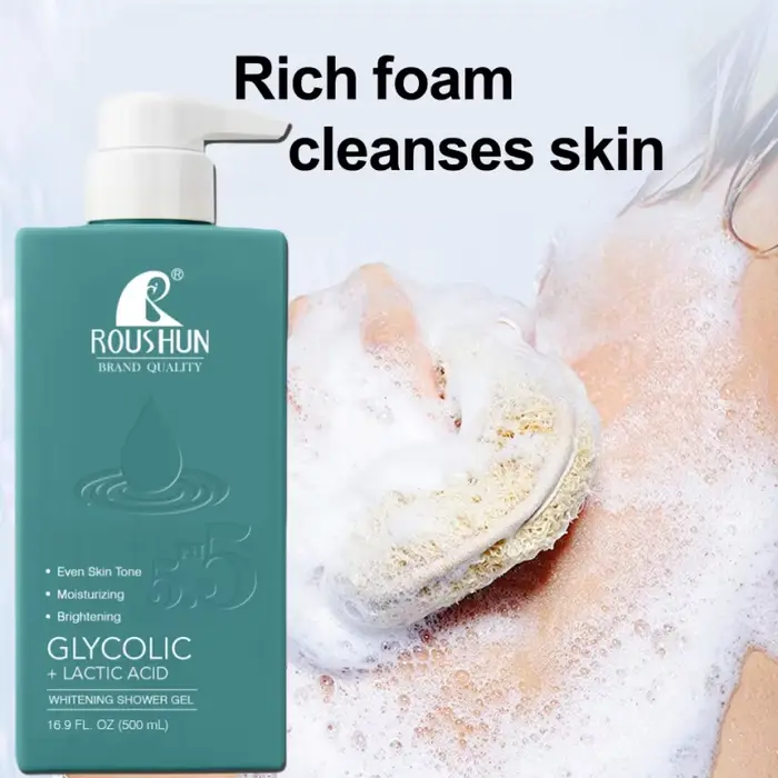 Gel Douche Hydratant et Lissant à l'Acide Glycolique et Lactique Grande Capacité 500ml