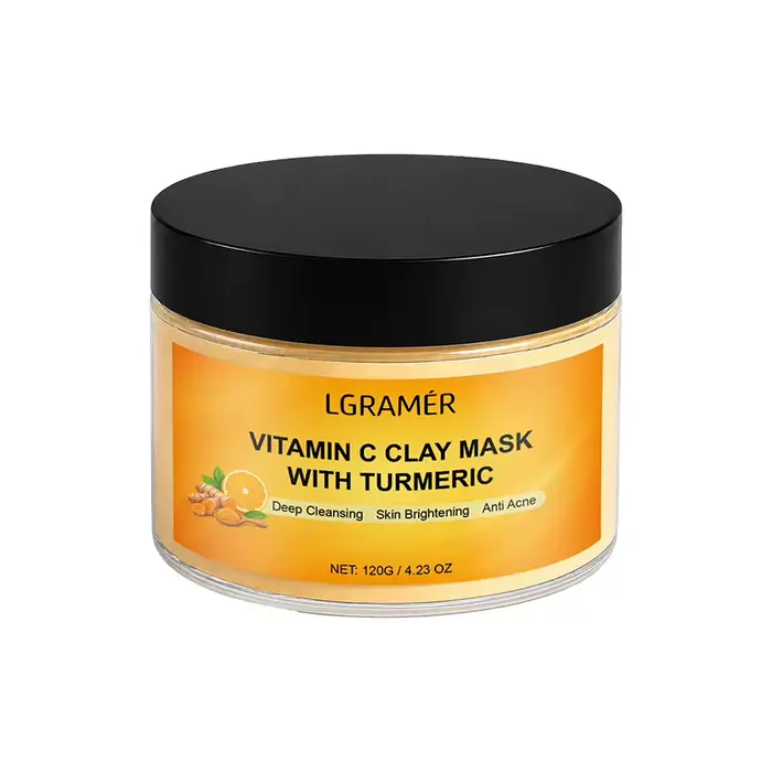 Masque à l'argile au curcuma 120g, formule nettoyante en profondeur, contrôle efficacement le sébum,