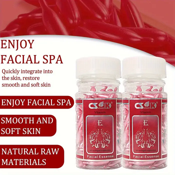 90 Capsules de sérum pour le visage à la vitamine E