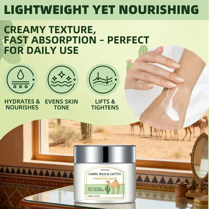 CRÈME HYDRATANTE AU LAIT DE CHAMELLE ET CACTUS