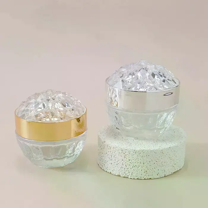 Pot de crème pour le visage en verre de luxe 50g