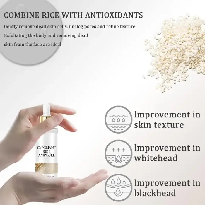 Ensemble d'ampoules exfoliantes de riz pour une peau douce