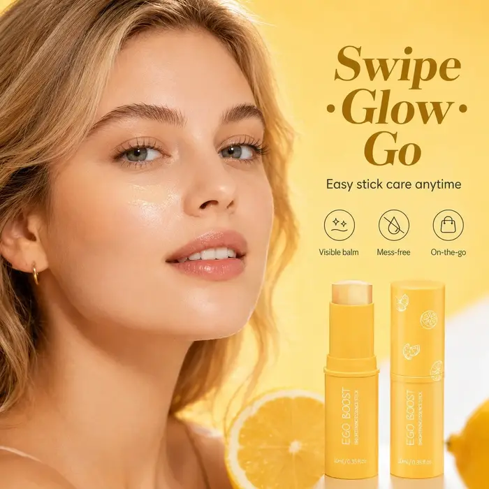 Sérum Éclaircissant Solide en Stick Hydratation Intense Antioxydant Améliore l'Éclat de la Peau Resserre les Pores Cosmétique Portable pour le Visage