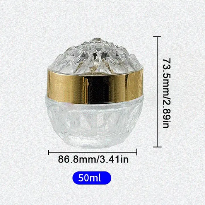 Pot de crème pour le visage en verre de luxe 50g
