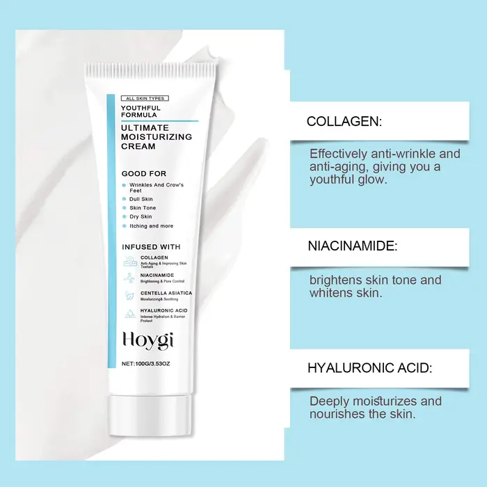 Hoygi Centella Asiatica Cica crème hydratante apaisante quotidienne pour peau sensible éclaircissante
