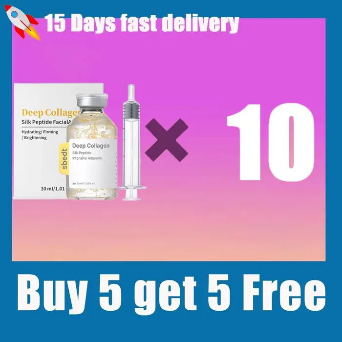 Ampoule peptidique de collagène profond de 40 ml - Sérum visage hydratant éclaircissant anti-rides avec acide hyaluronique