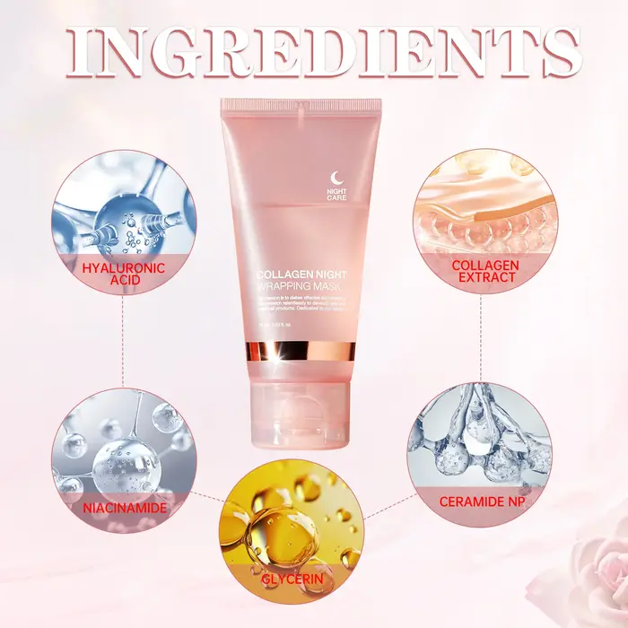 Masque d'emballage de nuit au collagène 75 ml pour réparation intensive 8H