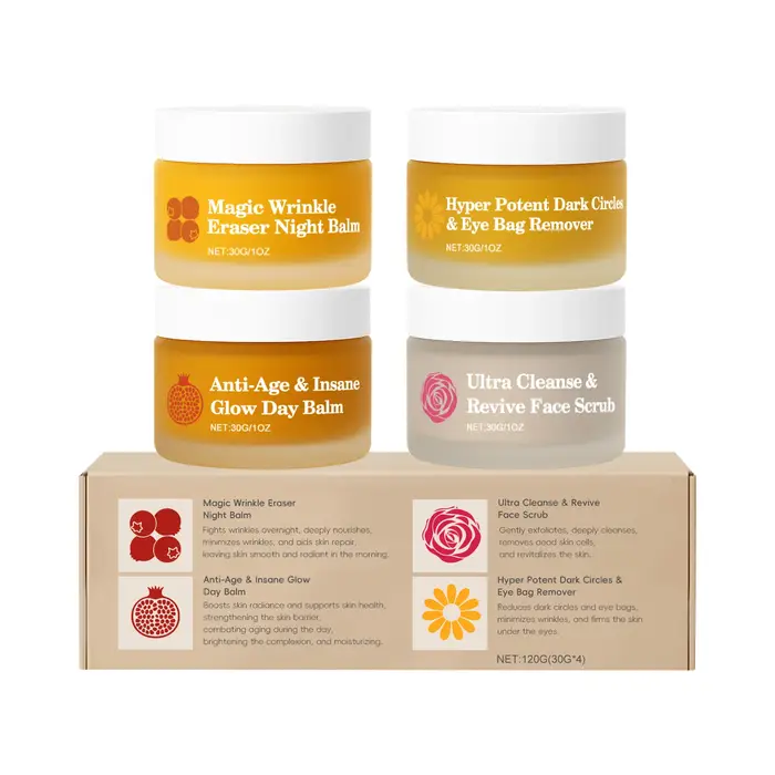 Hydratation profonde raffermissant la peau exfoliant doux soin du visage ensemble multi-effets pour 
