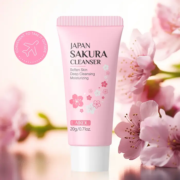 LAIKOU Japon Sakura Nettoyant pour le visage Contrôle de l'huile Nettoyant Crème de lavage du visage