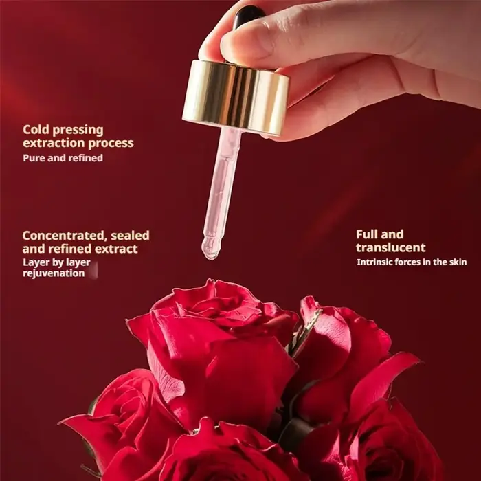 1/2/3pcs 30ML Double Rose Petal Radiance Essence Oil Soin du visage Raffermissant Hydratant Éclaircissant Sérum