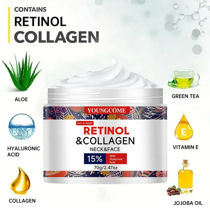 "Crème Anti-âge au rétinol et au collagène – Hydratation et raffermissante intense