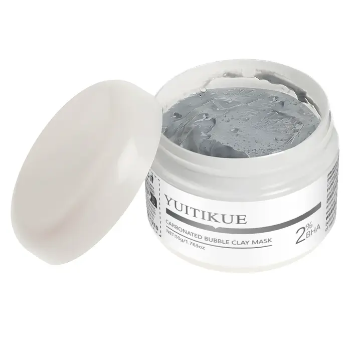 Masque d'argile pétillant YUITIKUE au BHA 2% pour affiner les pores, nettoyage en profondeur, soin d