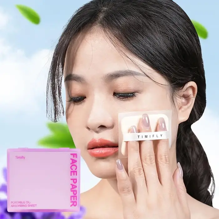 100 pièces papier absorbant l'huile Portable avec étui miroir femmes soins du visage beauté papier buvard d'huile pour le visage avec miroir