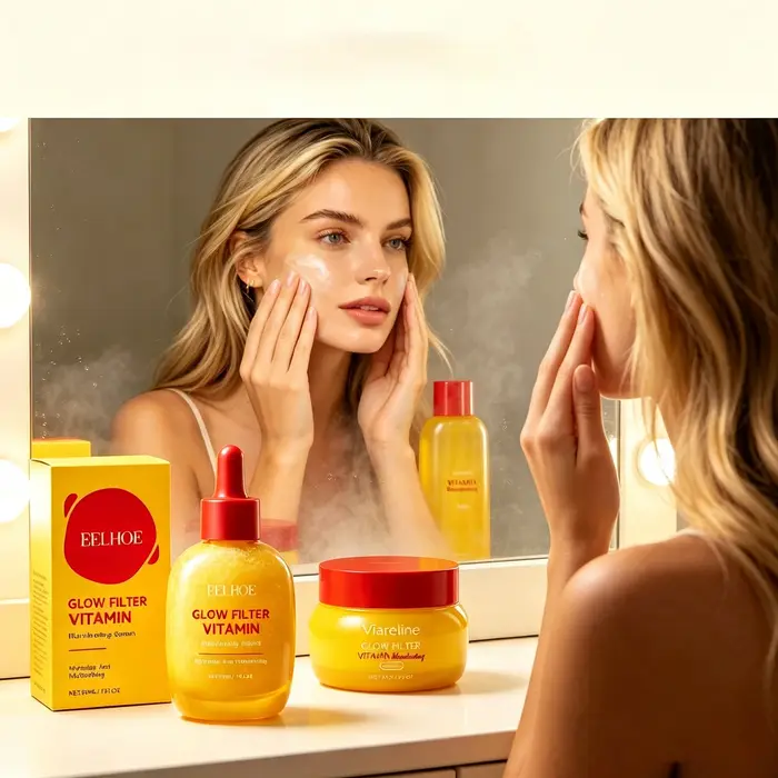 Sérum repulpant coréen à la vitamine C, renforce la barrière cutanée, éclaircissant, ensemble de soins du visage, crème visage à la vitamine, soin du visage quotidien