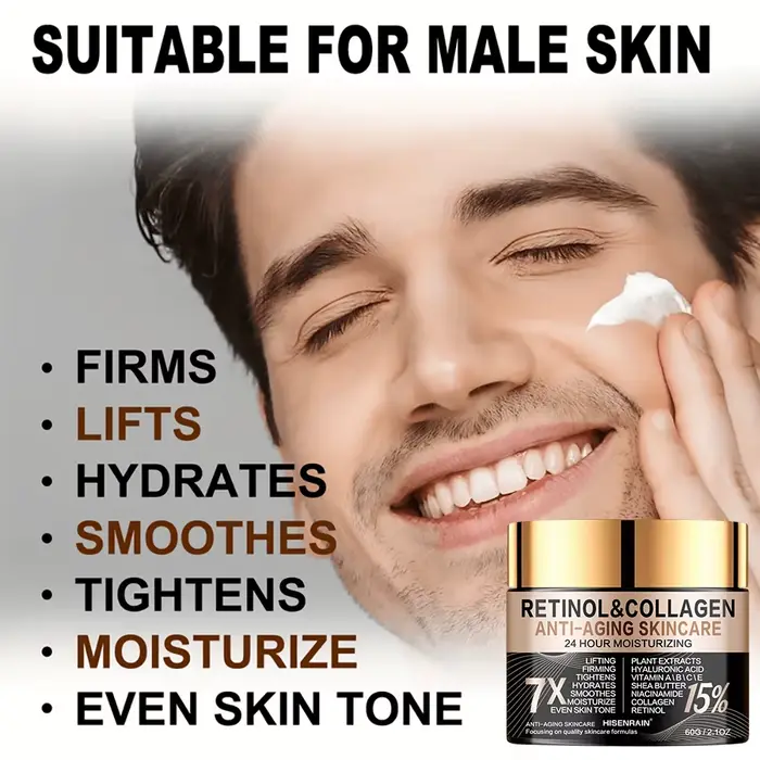 Crème visage au collagène au rétinol HISENRAIN – Hydratant intense anti-âge