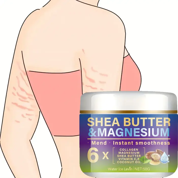 Crème raffermissante au magnésium à l'huile de karité et au collagène – Formule hydratante et éclaircissante pour une