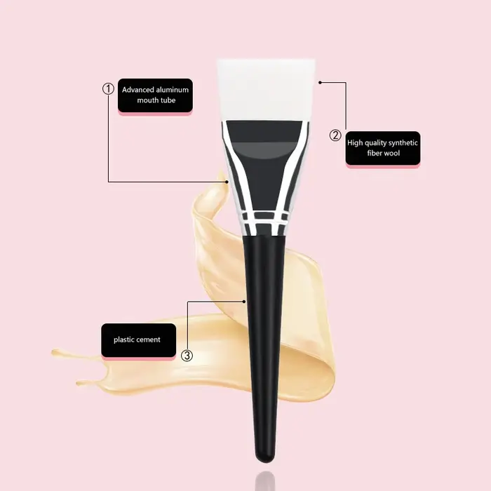 Brosse à tête plate pour masque facial fin