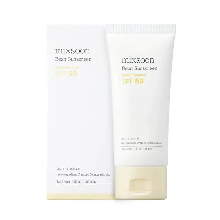 Crème solaire Mixsoon Bean SPF 50 – Crème solaire coréenne à l'extrait de soja, douce pour la peau,