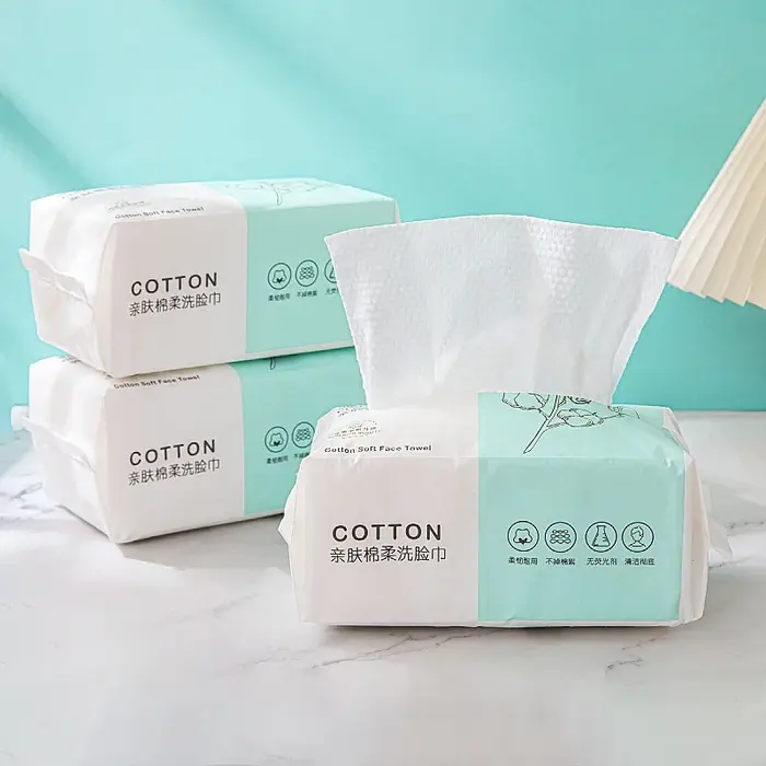 100 pièces naturel jetable visage serviette voyage nettoyage du visage humide et sec démaquillant perle coton doux maquillage non tissé serviette
