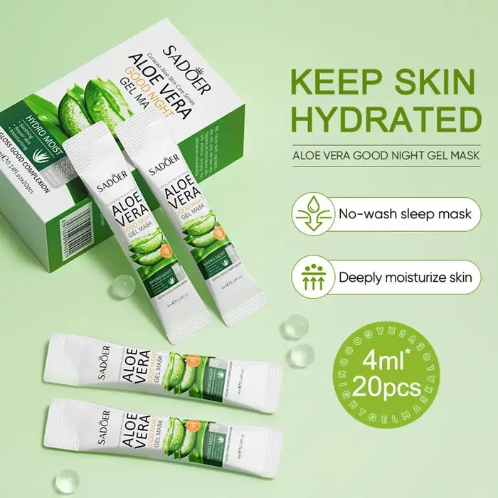 Masque facial hydratant à l'aloe vera pour le sommeil