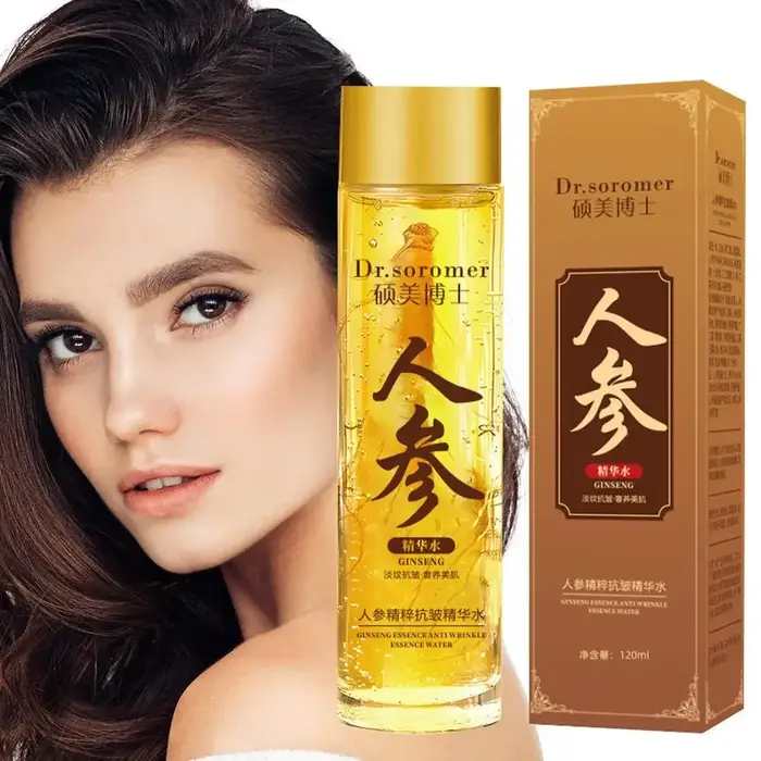 Sérum pour le visage au Ginseng doré, Essence polypeptidique, hydratant, lissant, pour le soin de la peau, Toner au Ginseng, 120ml/30ml
