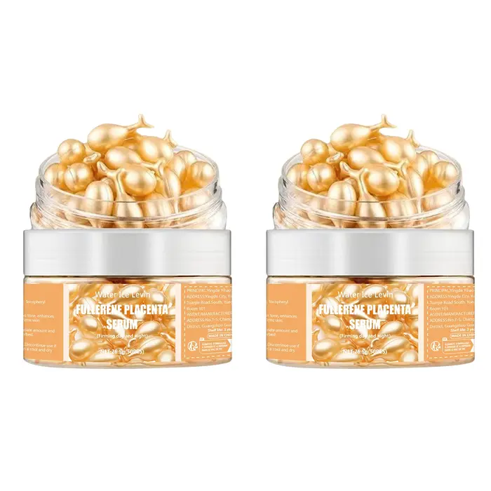 Sérum Placenta Fullerène. Avec élastine vitamine E glycérine. Rassodant Anti-rides Anti-âge. Formule d'utilisation jour et nuit. 50 pièces.