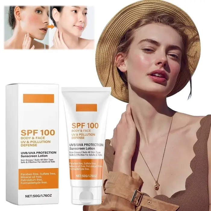 Crème solaire visage et corps Non grasse SPF 100+