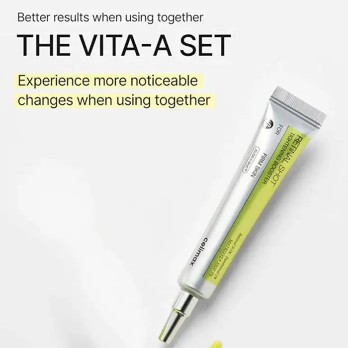 Celimax Retinol Shot Sérum Booster Raffermissant au Rétinal et Panthénol Crème Originale Anti-rides Anti-âge Pores VITA-A Set
