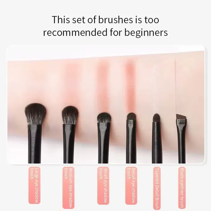 Ensemble de pinceaux de maquillage pour les yeux 6 pièces: pinceau professionnel pour fard à paupières à contour doux