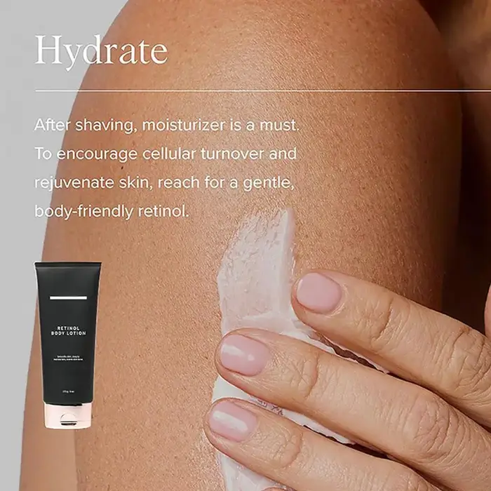 Lotion corporelle au rétinol hydratante et raffermissante pour peaux crépues